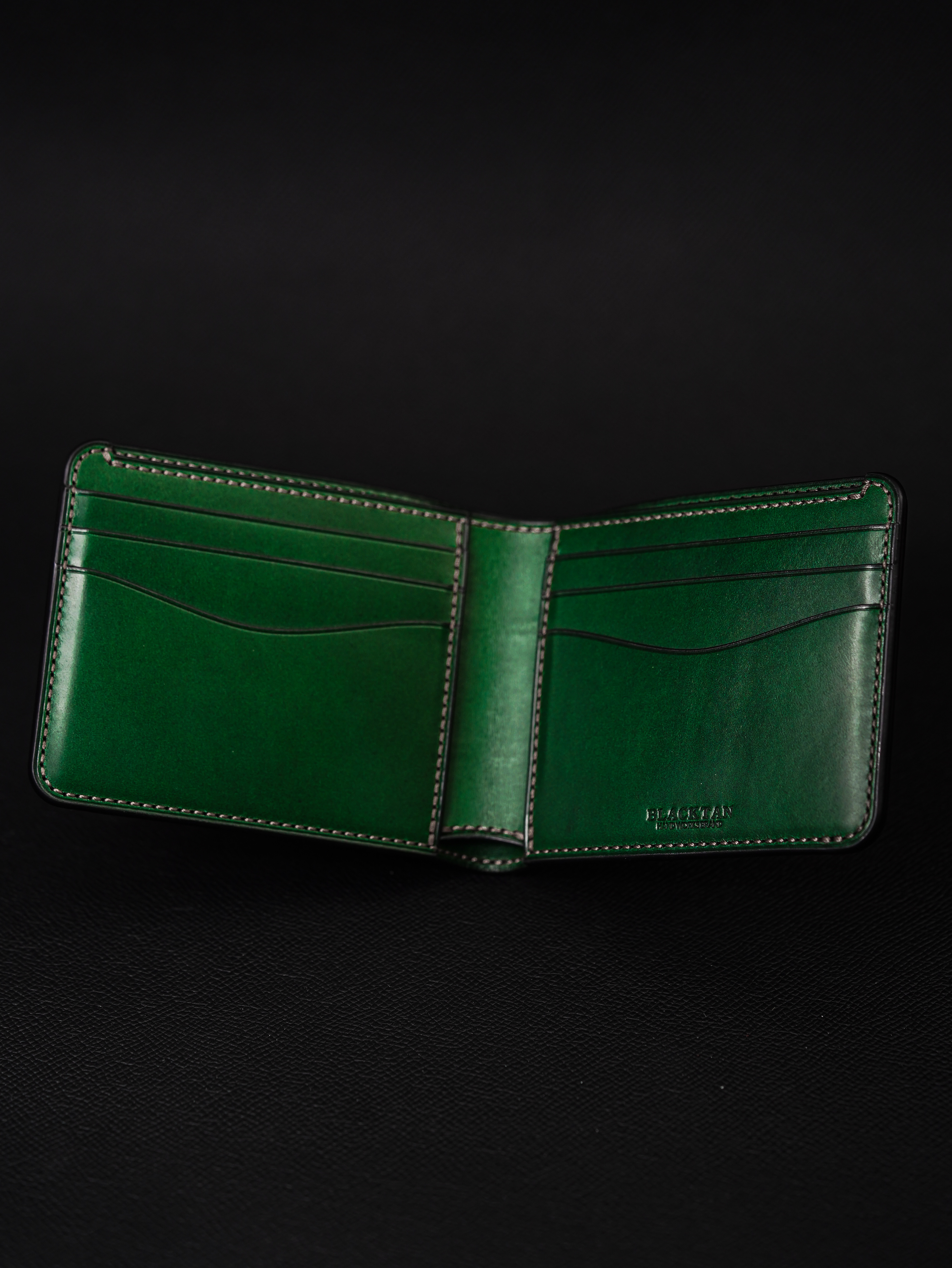 half wallet - deep green