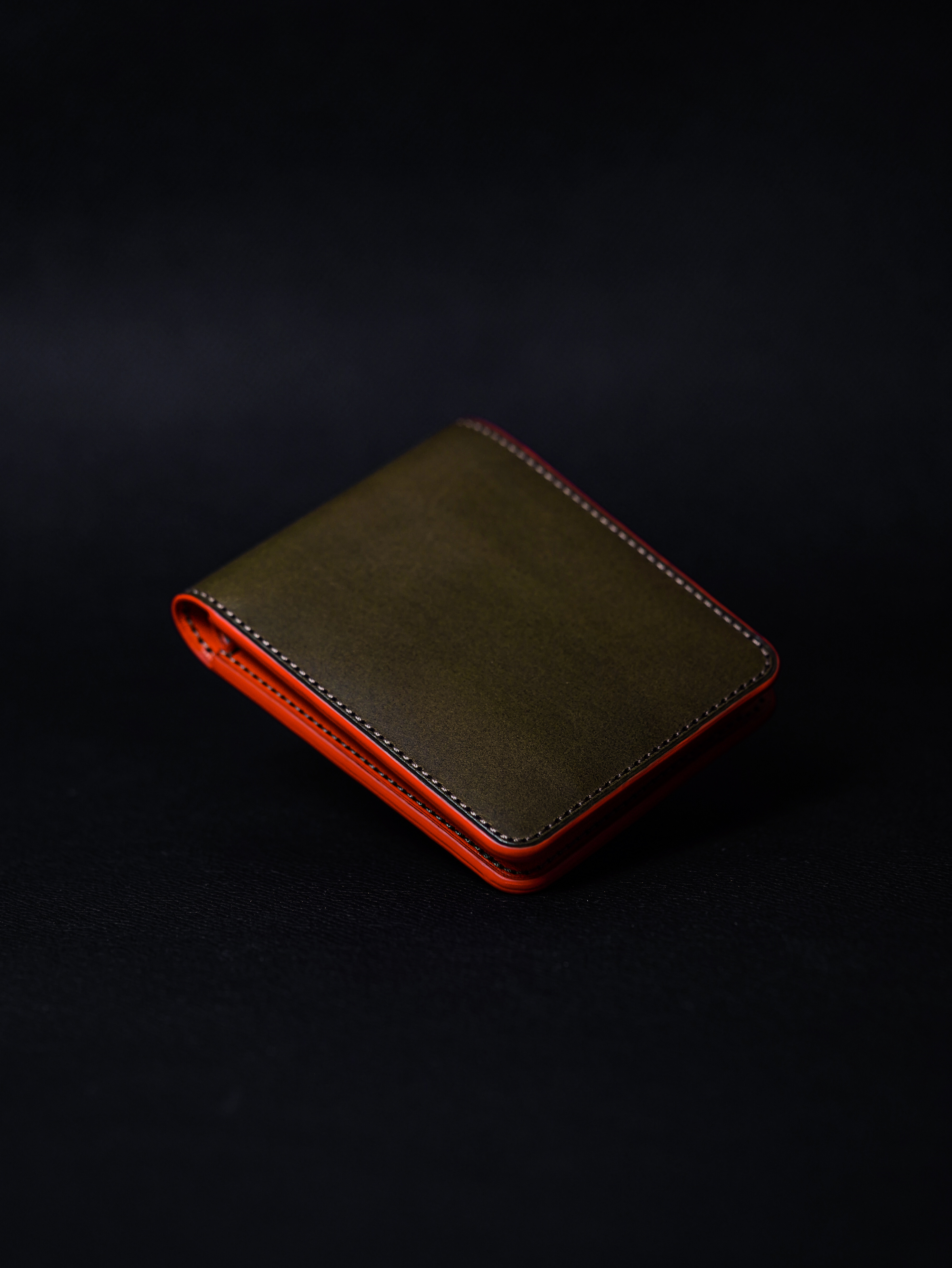 half wallet - khaki &amp; orange